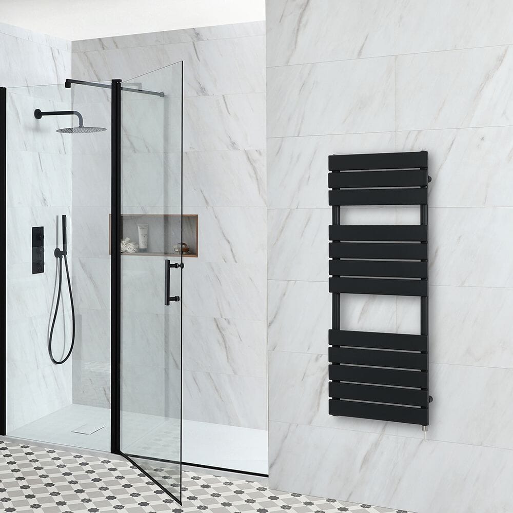 Scaldasalviette elettrico Scelta di Misure y Elementos - Per un Collegamento alla Rete Elettrica - Nero - Lustro - ECOSO by Hudson Reed