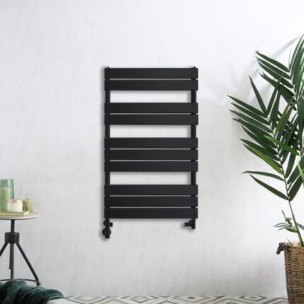 Scaldasalviette Misto Nero  - 975mm x 600mm - incl. 600 Watt Elemento Riscaldante e Valvole - Lustro