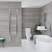 Scaldasalviette Elettrico Piatto 300W - Termoarredo Bagno Cromato - 1600 x 400mm - Kent