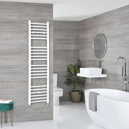 Scaldasalviette Termoarredo Bagno Elettrico Piatto Bianco - 1600 x 400mm - Ive