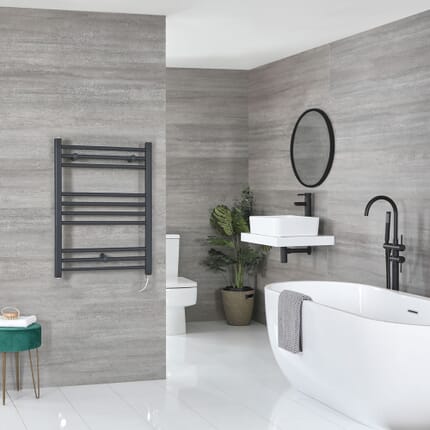 Scaldasalviette Termoarredo Bagno Elettrico Piatto Antracite - 800 x 600mm - Artle