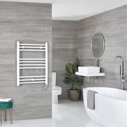 Scaldasalviette Elettrico Piatto 200W - Termoarredo Bagno Bianco - 800 x 600mm - Ive