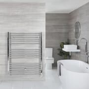 Scaldasalviette Termoarredo Bagno Elettrico Piatto Cromato - 1200 x 1000mm - Kent