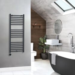 Scaldasalviette Elettrico Antracite - Scelta di Dimensioni e Elemento Elettrico - Artle - ECOSO by Hudson Reed