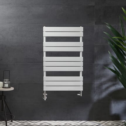 Scaldasalviette Misto Bianco  - 975mm x 600mm - incl. 600 Watt Elemento Riscaldante e Valvole - Lustro