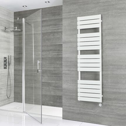Scaldasalviette Elettrico di Design Bianco con Elemento Termostatico - Pannelli Piatti - 1500 x 450mm - Lustro