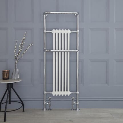 Scaldasalviette Tradizionale - Cromato/Bianco - 1500mm x 575mm - Elizabeth