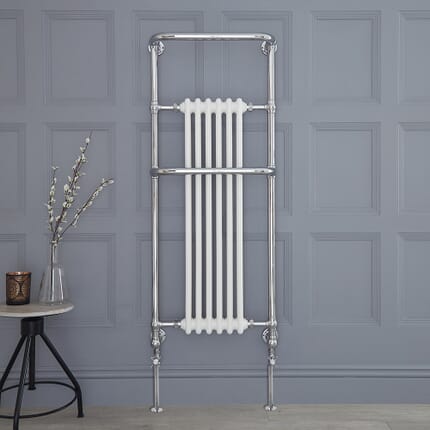 Scaldasalviette Tradizionale - Cromato/Bianco - 1365mm x 575mm - Elizabeth