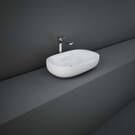 Lavabo da Appoggio Ovale Moderno - Bianco Lucido - 610mm x 380mm (Senza foro) – Hudson Reed x RAK Illusion