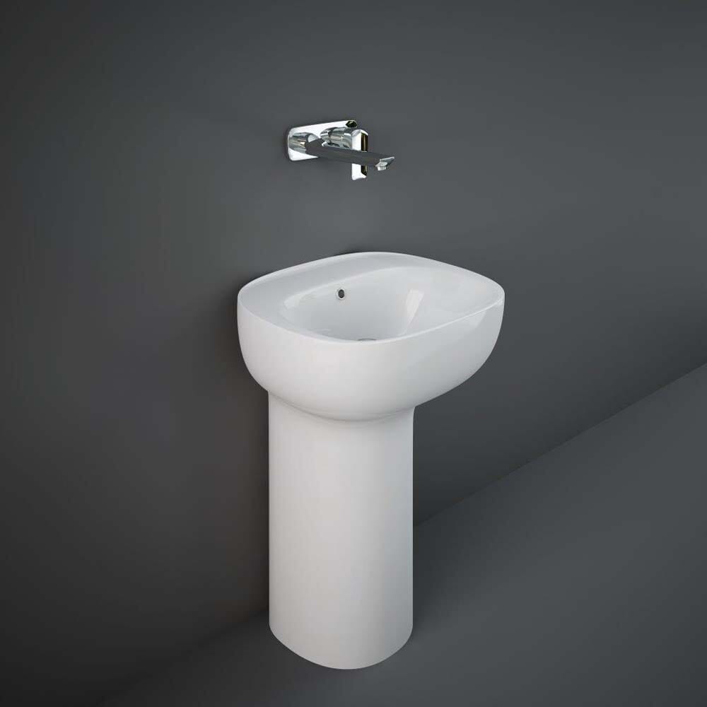 Lavabo Indipendente Moderno - Bianco Lucido - 540mm x 440mm (Senza foro) – Hudson Reed x RAK Illusion