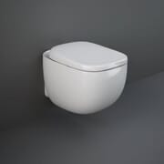 Sanitario WC Moderno Sospeso con Sedile Ammortizzato - Bianco Lucido - Hudson Reed x RAK illusion