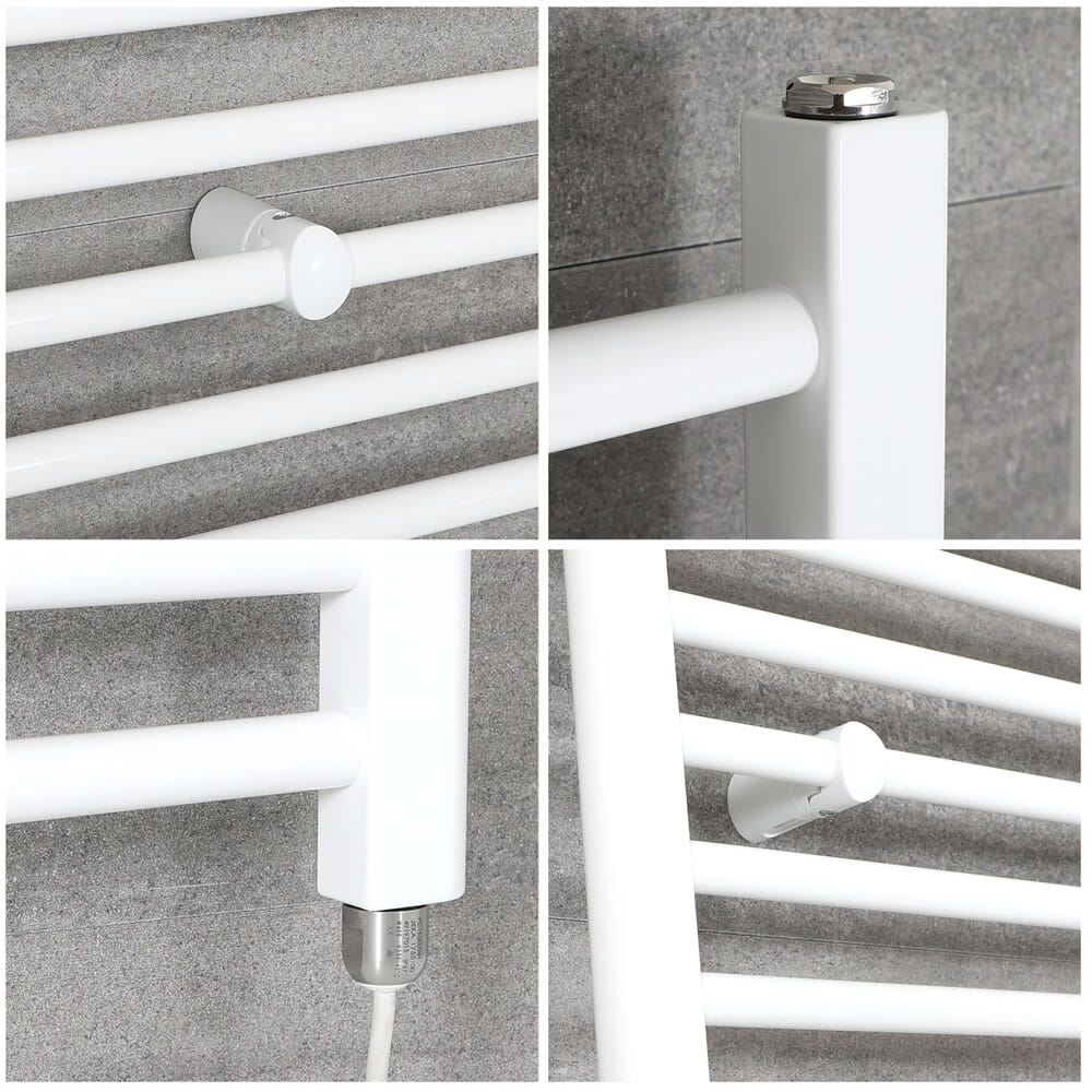 Scaldasalviette Elettrico Curvo Bianco - Diverse Misure ed Elementi Riscaldanti Disponibili - Ive