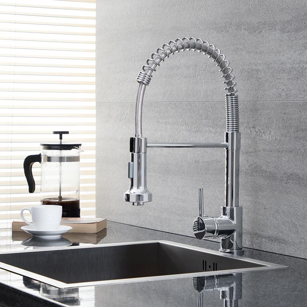 Rubinetto Miscelatore da Cucina Moderno con Doccetta Estraibie - Cromato - Como