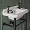 Consolle con Lavabo e Struttura Tradizionale 515mm Nera - 2 Fori per Rubinetteria - Richmond