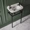 Consolle con Lavabo e Struttura Tradizionale 515mm Nera - 2 Fori per Rubinetteria - Richmond