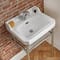 Consolle con Lavabo in Ceramica Bianca e Struttura Tradizionale in Acciaio Inossidabile 560x885mm - Richmond