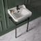 Consolle con Lavabo e Struttura Tradizionale 515mm Nera - 1 Foro per Rubinetteria - Richmond