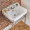 Consolle con Lavabo in Ceramica Bianca a 3  Fori e Struttura Tradizionale in Acciaio Inossidabile 560mm - Richmond