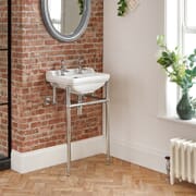 Consolle con Lavabo a 2 Fori e Struttura Tradizionale in Acciaio Inossidabile 500mm - Richmond