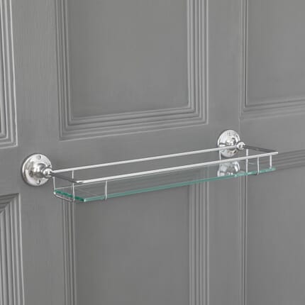 Mensola da Bagno In Vetro con Cornice Cromata - Elizabeth