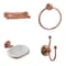 Set di 4 Accessori da Bagno Tradizionale - Rame Satinato - Elizabeth