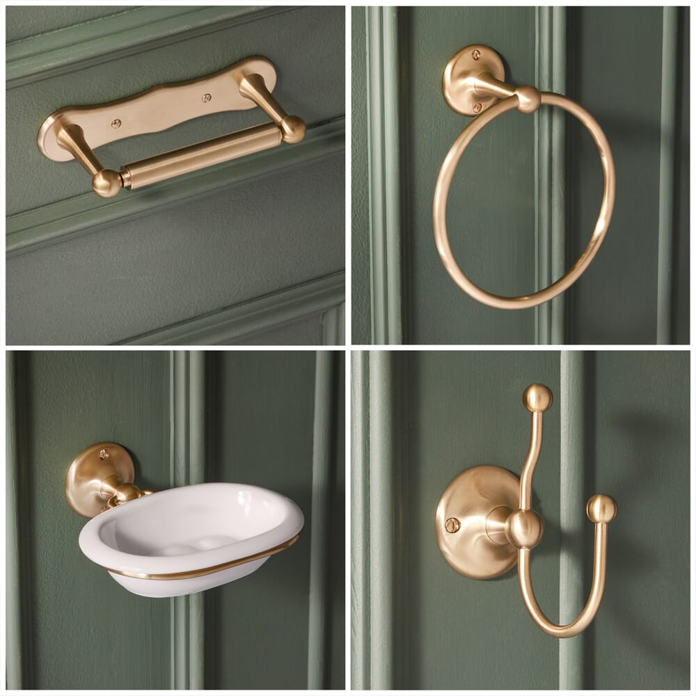 Set di 4 Accessori per il Bagno - Oro Satinato - Elizabeth