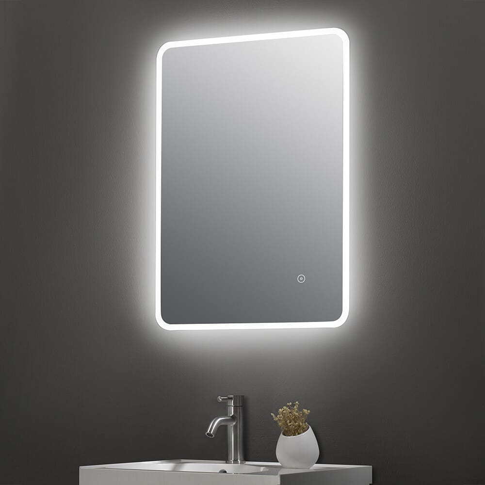 Specchio per Ambienti Interni con Illuminazione a LED 27W e Antiappannamento - 500mm x 700mm  - Hudson Reed