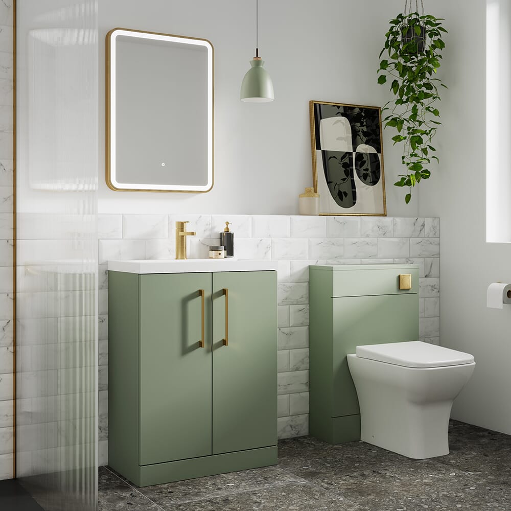 Specchio con Illuminazione a LED con Cornice Ottone Spazzolato 21W e Antiappannamento - 500mm x 700mm - Hudson Reed