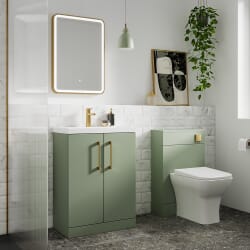 Specchio con Illuminazione a LED con Cornice Ottone Spazzolato 21W e Antiappannamento - 500mm x 700mm - Hudson Reed