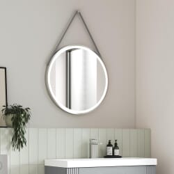 Specchio Rotondo Cromato con Illuminazione a LED 21W e Antiappannamento - 600mm