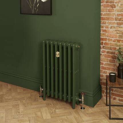 Radiatore Tradizionale in Ghisa a 4 Colonne - Alto 960mm - Finitura Verde Duck Green di Farrow & Ball - Mercury