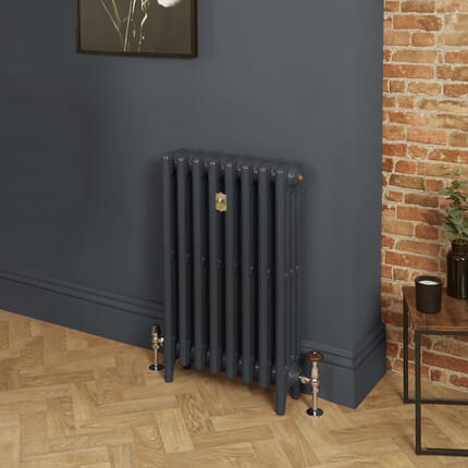 Radiatore Tradizionale in Ghisa a 4 Colonne - Alto 960mm - Finitura Grigio Scuro Railings di Farrow & Ball - Mercury