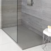 Piatto Doccia Effetto Pietra Grigio Chiaro Rockwell con Kit di Elevazione (Opzionale) - Diverse Misure Disponibili