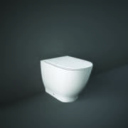 Sanitario WC Moderno Monoblocco Senza Brida con Sedile Ammortizzato - Bianco Lucido - Hudson Reed x RAK Moon