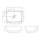 Lavabo da Appoggio Quadrato Moderno Grigio Opaco - 455 mm x 325 mm (senza Fori per il Rubinetto)