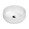 Lavabo da Appoggio Rotondo Moderno Bianco Opaco - 350 mm (senza Fori per il Rubinetto)