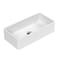 Lavabo da Appoggio Rettangolare Moderno Bianco Opaco - 465 mm x 235 mm (senza Fori per il Rubinetto)