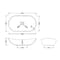 Lavabo da Appoggio Ovale Moderno Grigio Opaco - 615 mm x 360 mm (senza Fori per il Rubinetto)