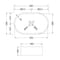 Lavabo da Appoggio Ovale Moderno Grigio Opaco - 565 mm x 350 mm (senza Fori per il Rubinetto)