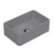 Lavabo da Appoggio Rettangolare Moderno Grigio Opaco - 365 mm x 235 mm (senza Fori per il Rubinetto)
