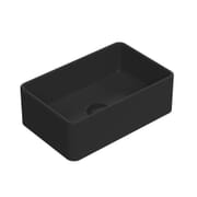 Lavabo da Appoggio Rettangolare Moderno Nero Opaco - 365 mm x 235 mm (senza Fori per il Rubinetto)