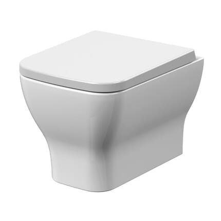Sanitario Sospeso Moderno Quadrato senza Brida con Sedile a Chiusura Ammortizzata - Hudson Reed