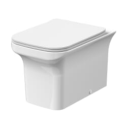 Sanitario Quadrato Moderno senza Brida a Parete con Sedile a Chiusura Ammortizzata - Hudson Reed