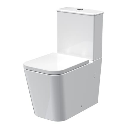 Sanitario Monoblocco Quadrato Moderno Filo Parete con Sedile Ammortizzato - Hudson Reed