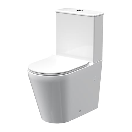 Sanitario Monoblocco Rotondo Filo Parete con Sedile Ammortizzato- Hudson Reed