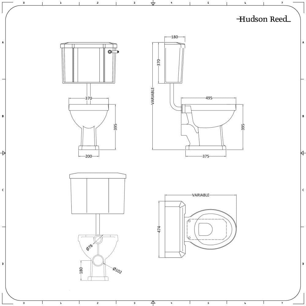Sanitario con Vaso Tradizionale Cassetta Bassa in Ceramica Sedile e Copri WC - Richmond