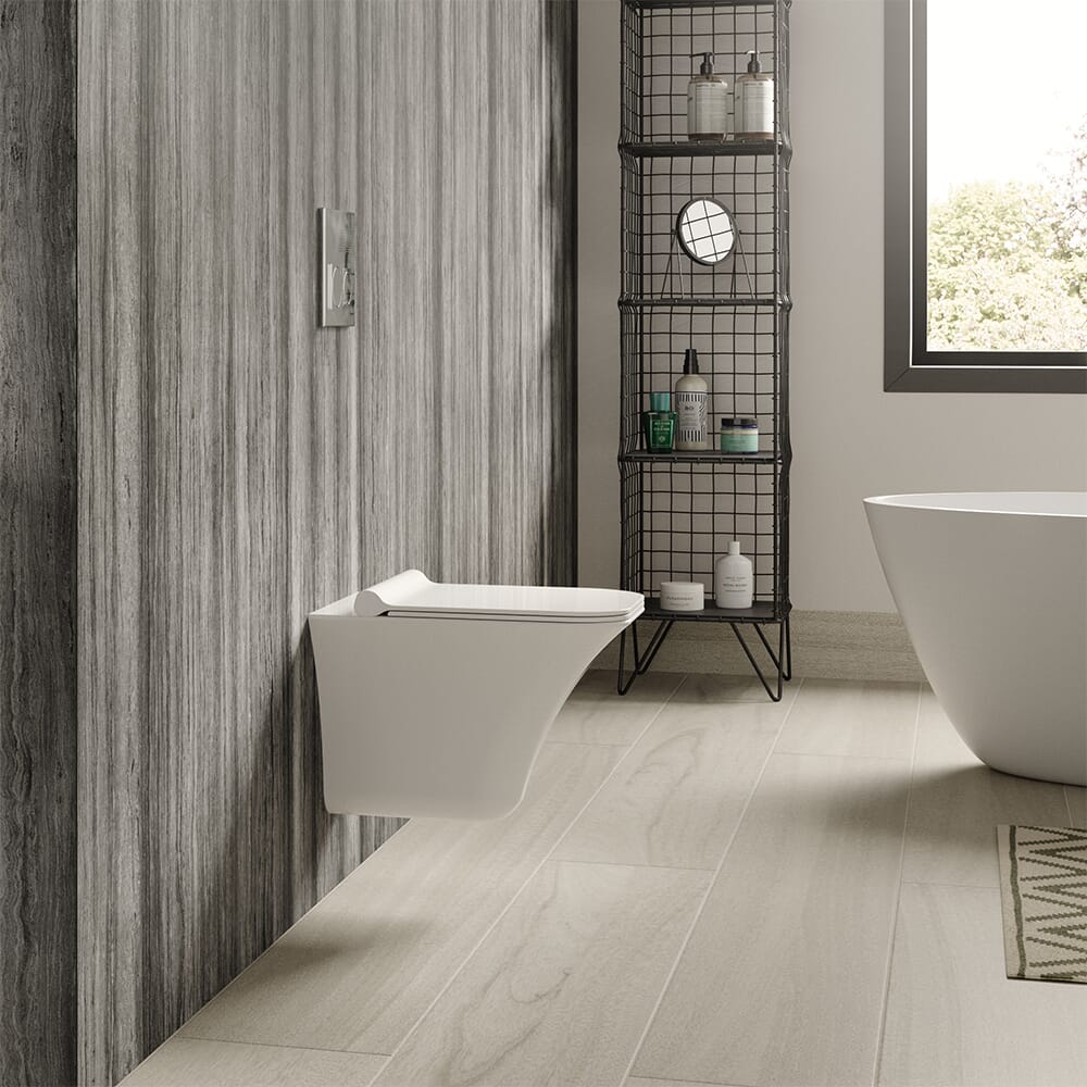 Sanitario Sospeso Moderno senza Brida con Sedile a Chiusura Ammortizzata - Hudson Reed