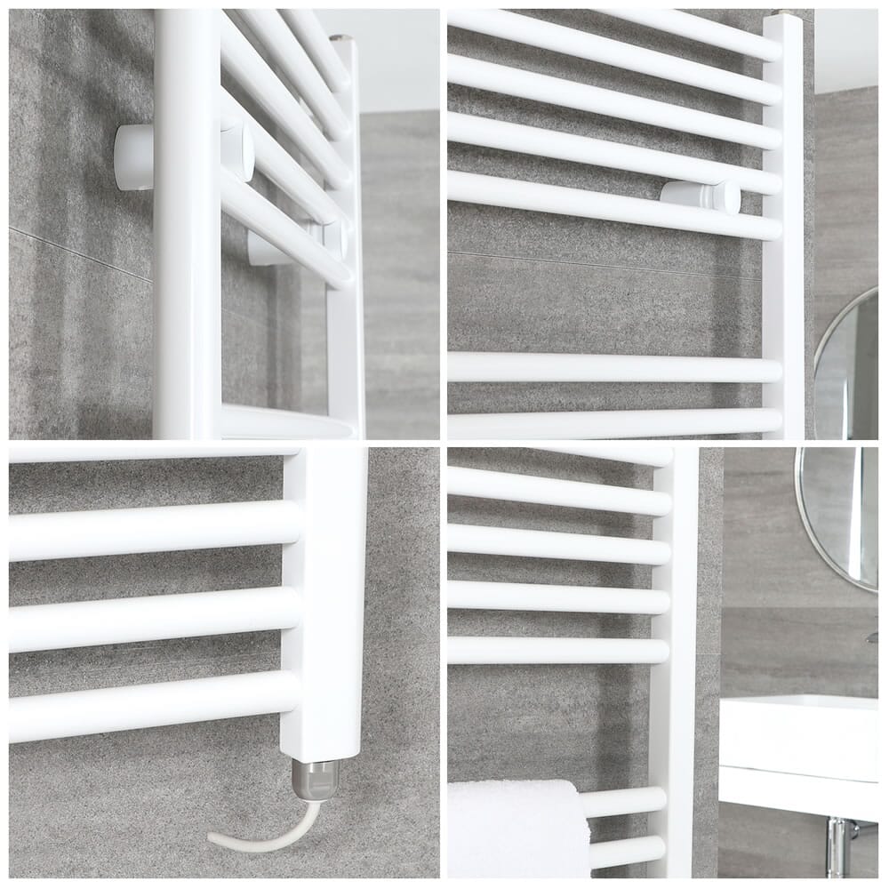 Scaldasalviette elettrico Scelta di Misure y Elementos - Per un Collegamento alla Rete Elettrica - Bianco - Neva - ECOSO by Hudson Reed