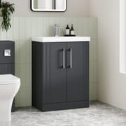 Mobile da Bagno Scanalato a Terra con Lavabo 500mm - Scelta della Finitura