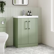 Mobile da Bagno Scanalato a Terra con Lavabo 600mm - Scelta della Finitura